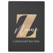 Porte-bloc Monogramme avec initiale Z et nom personnalisé (Dos)