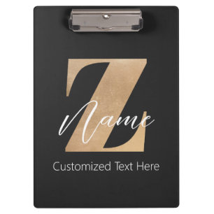 Porte-bloc Monogramme avec initiale Z et nom personnalisé