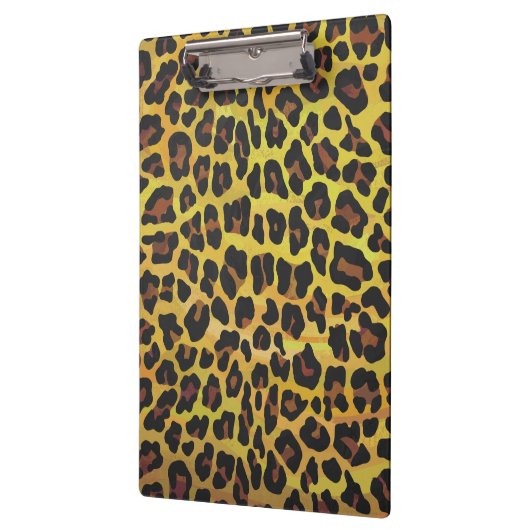 Porte-bloc Monogramme avec léopard Brown et jaune (Gauche)