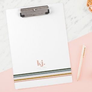 Porte-bloc Monogramme Bandes Rétro Chic