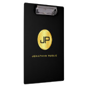 Porte-bloc Monogramme Black Gold Moderne Modèle élégant (Swatch)