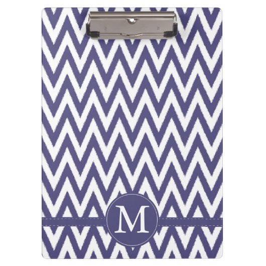 Porte-bloc Monogramme blanc pourpre de Chevron (Devant)