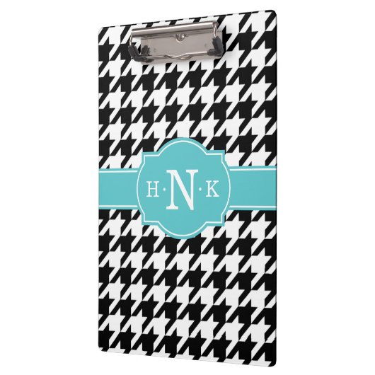 Porte-bloc Monogramme Bleu de pied de roche noir (Gauche)