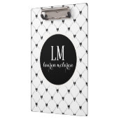 Porte-bloc Monogramme bow en noir et blanc (Gauche)