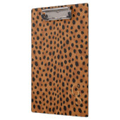 Porte-bloc Monogramme brun chic d'impression de guépard (Gauche)