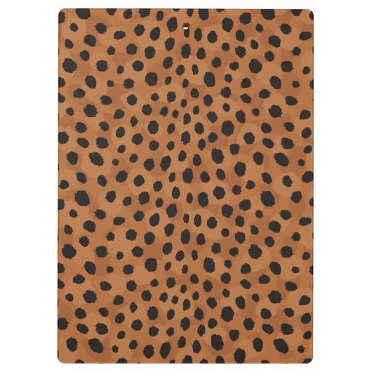 Porte-bloc Monogramme brun chic d'impression de guépard (Dos)