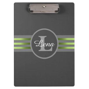 Porte-bloc Monogramme Cercle Silhouette Gris et Noir