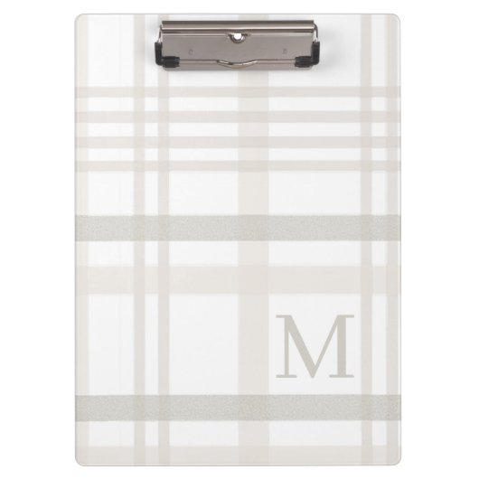 Porte-bloc Monogramme Classic Élégant Minimal Initial Plaid (Devant)