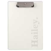 Porte-bloc Monogramme Classic Élégant Minimal Ivory Blanc Nom (Devant)