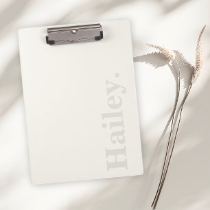 Porte-bloc Monogramme Classic Élégant Minimal Ivory Blanc Nom