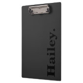 Porte-bloc Monogramme Classic Élégant Minimal Nom noir (Gauche)