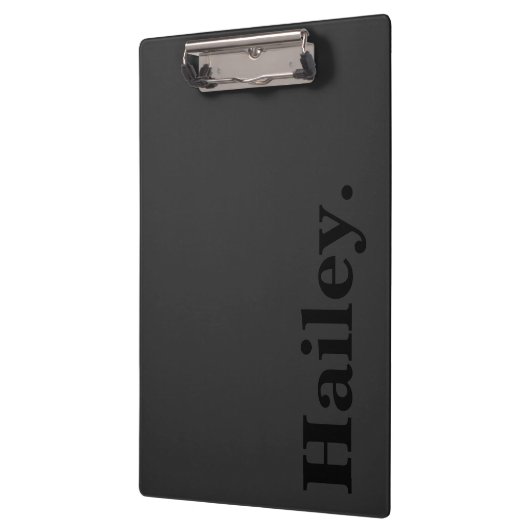 Porte-bloc Monogramme Classic Élégant Minimal Nom noir (Gauche)