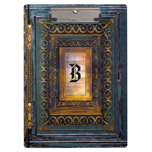 Porte-bloc Monogramme d'Algortex Elkin, style de livre ancien (Devant)