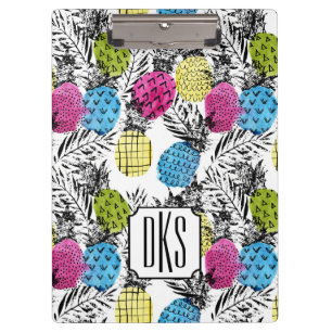 Porte-bloc Monogramme d'ananas et de palmettes d'art de