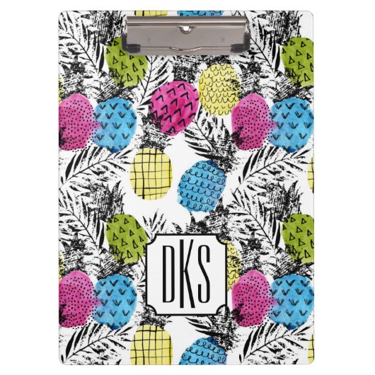Porte-bloc Monogramme d'ananas et de palmettes | d'art de (Devant)