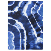 Porte-bloc Monogramme d'aquarelle Indigo Blue Shibori Tie Dye (Dos)
