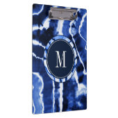 Porte-bloc Monogramme d'aquarelle Indigo Blue Shibori Tie Dye (Swatch)
