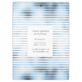 Porte-bloc monogramme de bandes de feuille bleu métallique (Dos)