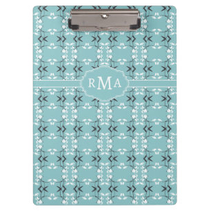 Porte-bloc Monogramme de bleu d'oeuf de merle botanique royal