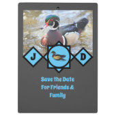 Porte-bloc Monogramme de canard en bois adorable (Dos)