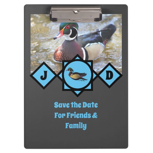 Porte-bloc Monogramme de canard en bois adorable (Devant)