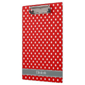 Porte-bloc Monogramme de carbone rouge blanc Pois (Gauche)