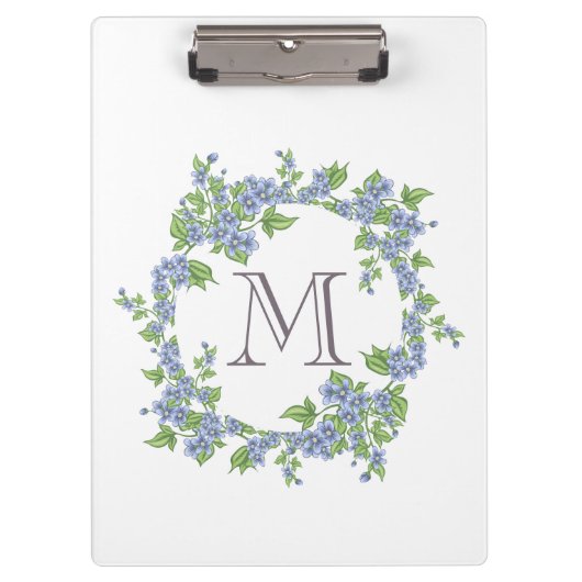 Porte-bloc Monogramme de couronne florale (Devant)
