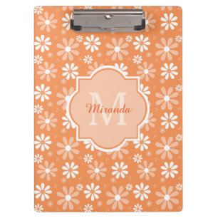 Porte-bloc Monogramme de fille Daisy Flowers et nom de famill