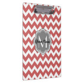Porte-bloc Monogramme de gris fleuri rouge indien Chevron (Swatch)