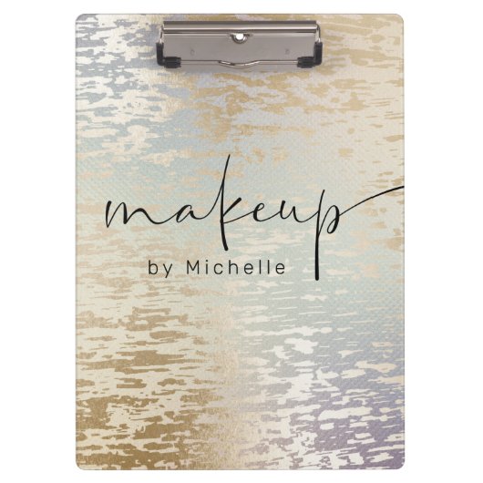 Porte-bloc Monogramme de maquillage de script moderne Iridesc (Devant)