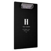 Porte-bloc Monogramme de nom et message moderne éditable | No (Swatch)