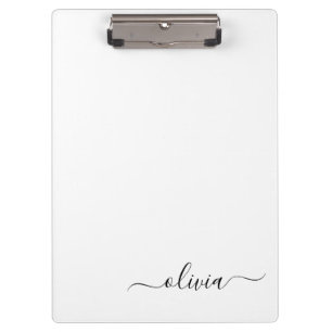 Porte-bloc Monogramme de nom féminin écriture moderne noir bl