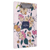 Porte-bloc Monogramme de nom Navy Floral Bohème (Swatch)