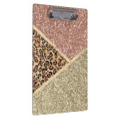 Porte-bloc Monogramme de Parties scintillant de léopard Rose  (Swatch)