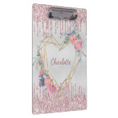 Porte-bloc monogramme de parties scintillant rose pâle à fleu (Swatch)