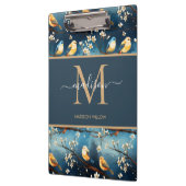 Porte-bloc Monogramme de printemps fleuri Élégant Monogramme (Gauche)