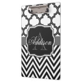 Porte-bloc Monogramme de Quatrefoil Chevron (Gauche)