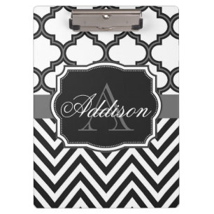 Porte-bloc Monogramme de Quatrefoil Chevron