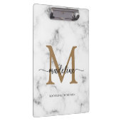 Porte-bloc Monogramme de script féminin or marbre moderne (Swatch)