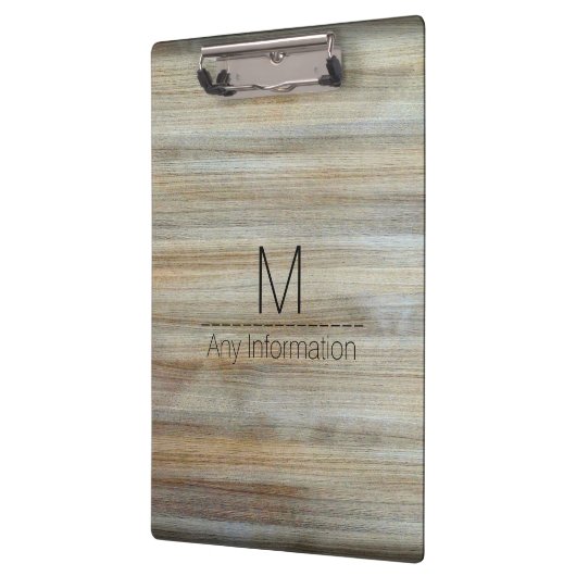 Porte-bloc Monogramme de texture de grain de bois #2 (Gauche)