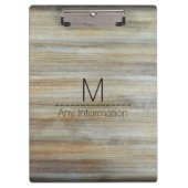 Porte-bloc Monogramme de texture de grain de bois #2 (Devant)