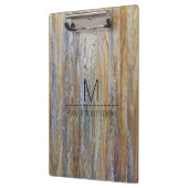 Porte-bloc Monogramme de texture de grain de bois no 4 (Gauche)