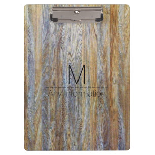 Porte-bloc Monogramme de texture de grain de bois no 4