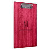 Porte-bloc Monogramme de texture du grain de bois rouge (Swatch)