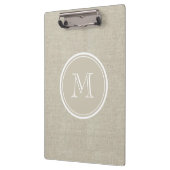 Porte-bloc Monogramme de toile beige rustique d'arrière - (Gauche)