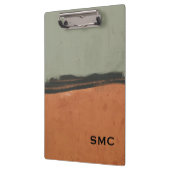 Porte-bloc Monogramme de ton de terre moderne (Gauche)