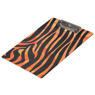 Porte-bloc Monogramme de zèbre orange et noir