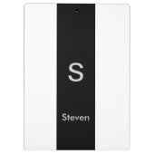 Porte-bloc Monogramme deux tons moderne noir et blanc (Dos)