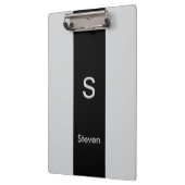 Porte-bloc Monogramme deux tons moderne noir et gris (Gauche)