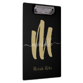 Porte-bloc monogramme d'or noir moderne nom commercial initia (Swatch)